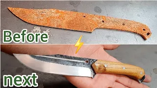 Restoration of Rusty KNIFE - with minimal restoration steps and minimal tools