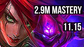 KATARINA vs MALZAHAR (MID) | Penta, 2.9M mastery, Legendary, 300+ games | EUW Master | v11.15