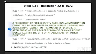 #Atlanta City Council Public Safety & Legal Administration Committee Meeting: November 14, 2022 #…