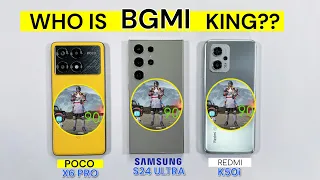 Poco X6 Pro vs Redmi k50i vs Samsung S24 Ultra Pubg Test // Samsung really Shocked me 😲