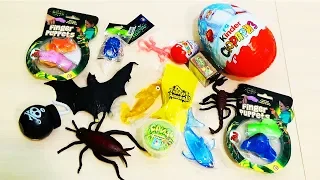 TOYS slime GERMS Fungus Amongus rubber insects and MEGA KINDER SURPRISE eggs 220 grams