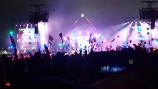 Coldplay performing Adventure of a Lifetime live at glastonbury 2016