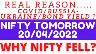 NIFTY PREDICTION & NIFTY ANALYSIS FOR 20 APRIL 2022 I NIFTY TARGET TOMORROW I WHY MARKET CRASH TODAY