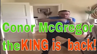 Conor McGregor shadow boxing in the hallway