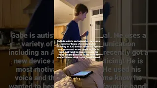 Autistic and Nonverbal teen uses his AAC Device to communicate his wish to hear music! #autism