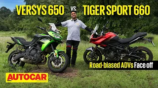 Kawasaki Versys 650 vs Triumph Tiger Sport 660 - Best road-biased ADV? | Comparison | Autocar India