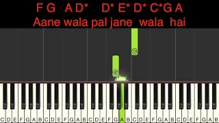Aane wala pal jane wala hai  | Piano Tutorial