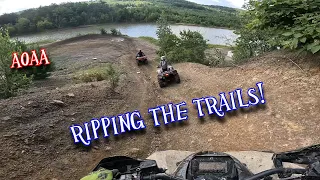 Trail riding at AOAA - Can Am Renegade 1000 xxc - Honda foreman 500