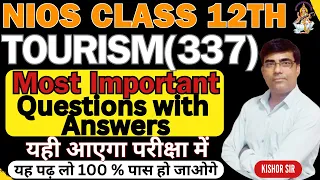 Nios 12th tourism 337 important questions answer || tourism 337 previous year solved question paper