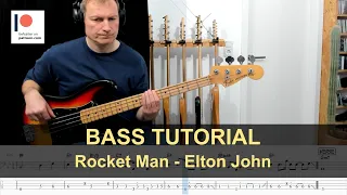 Rocket Man - Elton John | Bass Tutorial (Sheet + TABs)