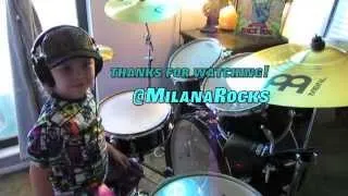 MILANA - WELCOME TO THE JUNGLE - GUNS N' ROSES, 6 year old female drummer