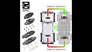 GRC Adjustable Distance Magnetic Body Mount Shell w/Magnet For 1/10 RC  Car TRX4 JK 90046 D110#G168A