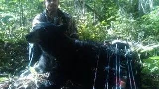 Bow hunting Black Bear in Ontario Canada PERFECT SHOT PLACEMENT