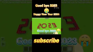 Minecraft good bye 2023 🥺 Happy New Year 2024 😍 #minecraft #shortsfeed #trending