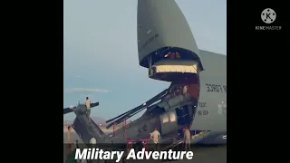 C-5 galaxy cargo Aircraft loading HH-60 pavehawk helicopters