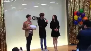 131212 Lee Min Ho & Park Shin Hye at Auction venue - Cheil Worldwide (by Sangmin)