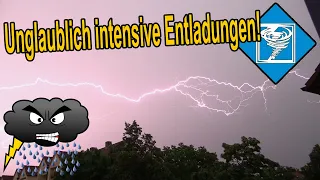 Blitzende Wasserbombe über Königsbrunn, Bayern, 24. Mai | Wetteraction 2018