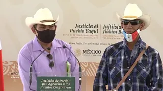 Crisógono Castillo Gob Vícam. Petición de perdón por agravios a los pueblos originarios 28 sep 2021