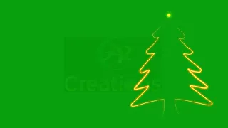 Christmas tree with glowing light | Green Screen Library