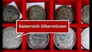 Münzen Deutsches Kaiserreich: Silbermünzen 1 Mark und 1/2 Mark aus der Kaiserzeit als Wertanlage