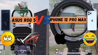 Asus ROG Phone 5 vs iPhone 12 Pro Max Pubg 1v1 TDM insane Match | Android vs IOS Pubg |90 FPS ROG 5