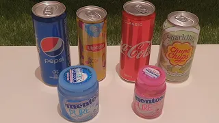 EXPERIMENT, Mini. Mentos vs Coca Cola, Pepsi, Chupa Chups, Lipton