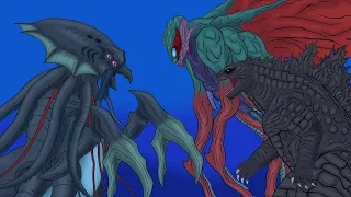 Titanus Na Kika VS Godzilla VS KRAKEN Titan from Skull Island [Godzilla cartoon] Ep.02