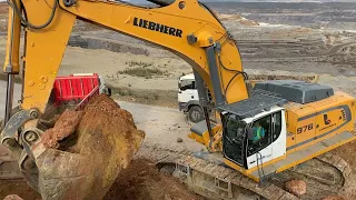 Liebherr 976 Excavator Loading Trucks With 3 Passes - Labrianidis Mining Works