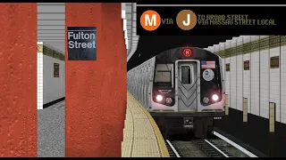 OpenBVE Special: M Train To Broad Street Via Nassau Street Local (R160A)(Weekend G.O)