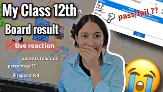 MY BOARDS RESULTS 😨😭📄 ??! Class 12th result reaction 😱 | 2024 results #trending #results #boards