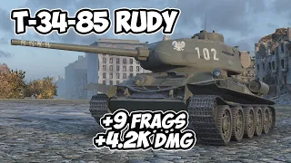 Т-34-85 Rudy - 9 Frags 4.2K Damage - Almost survived! - World Of Tanks