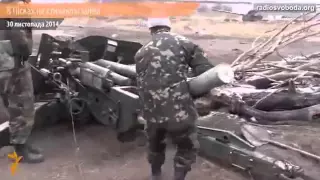 ЭКСКЛЮЗИВ Украина Правый Сектор карает артиллерийским огнем российских боевиков Пески,Донецк Ukraine