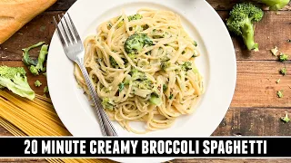 Creamy Broccoli Spaghetti | Crazy GOOD 20 Minute Pasta Recipe