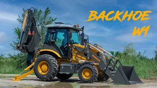 Видеоролик Экскаватор-погрузчик china backhoe loader W1-1