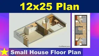 12 x 25 House Plan- Small House Floor plan Design [Hindi]