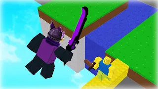 Tryharding in Roblox Bedwars...