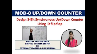 MOD-8 Synchronous Up/Down Counter Using D flip flop | 3-Bit Up-down counter using D flip flop