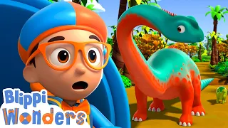 Blippi Learns About BIG Dinosaurs! - Blippi Wonders | Educational Cartoons For Kids