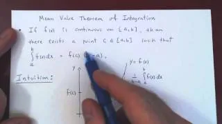 Mean Value Theorem of Integration - Comment