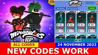 *NEW UPDATE CODES* [NEW] Miraculous™ RP: Ladybug & Cat Noir ROBLOX | ALL CODES | NOVEMBER 24, 2023