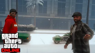 All Lamar and Franklin Scenes with Snow | GTA Online the Contract