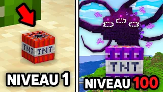 J'ai Testé les TNT du NIVEAU 1 à 100 sur Minecraft !