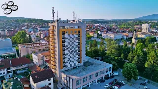 Gornji Milanovac iz vazduha - Hotel Šumadija aerial 4K