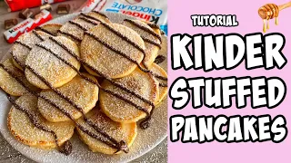 Kinder Stuffed Pancakes! Recipe tutorial #Shorts