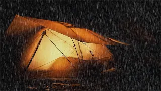 ASMR Tent Camping | Solo camping in HEAVY RAIN | CLIPS