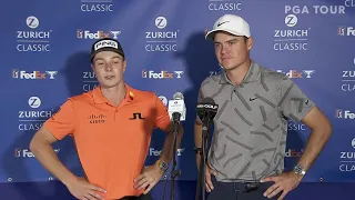 Viktor Hovland and Kris Ventura Friday Flash Interview 2021 Zurich Classic of New Orleans
