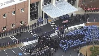 Procession for Georgia trooper Jimmy Cenescar | Aerials