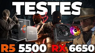 Ryzen 5 5500 + RX 6650 XT - Testes em Games 2024