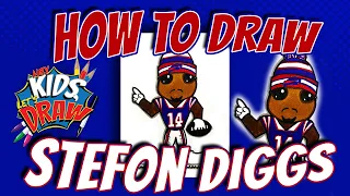 How to Draw Stefon Diggs for Kids - Buffalo Bills Football