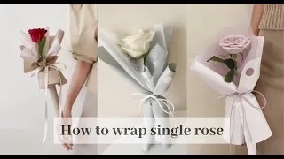 Single Rose Flower Bouquet Wrapping Tutorials (2) | Flower Bouquet Wrapping Techniques & Ideas